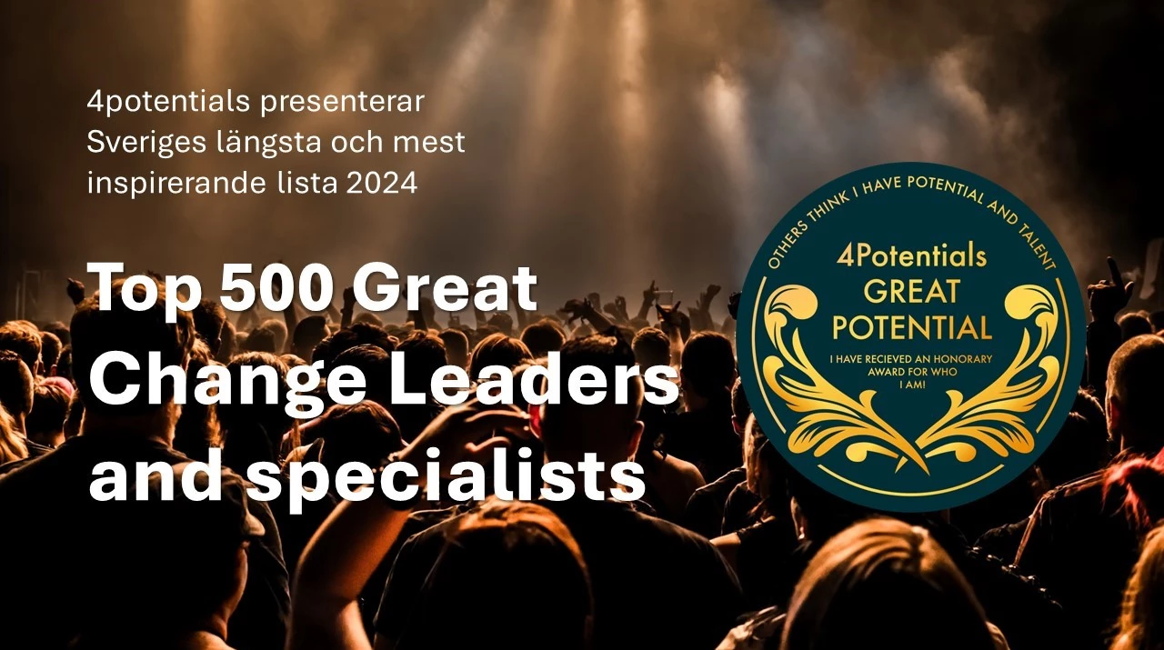 Honored as a Great Change Leader by 4potentials
